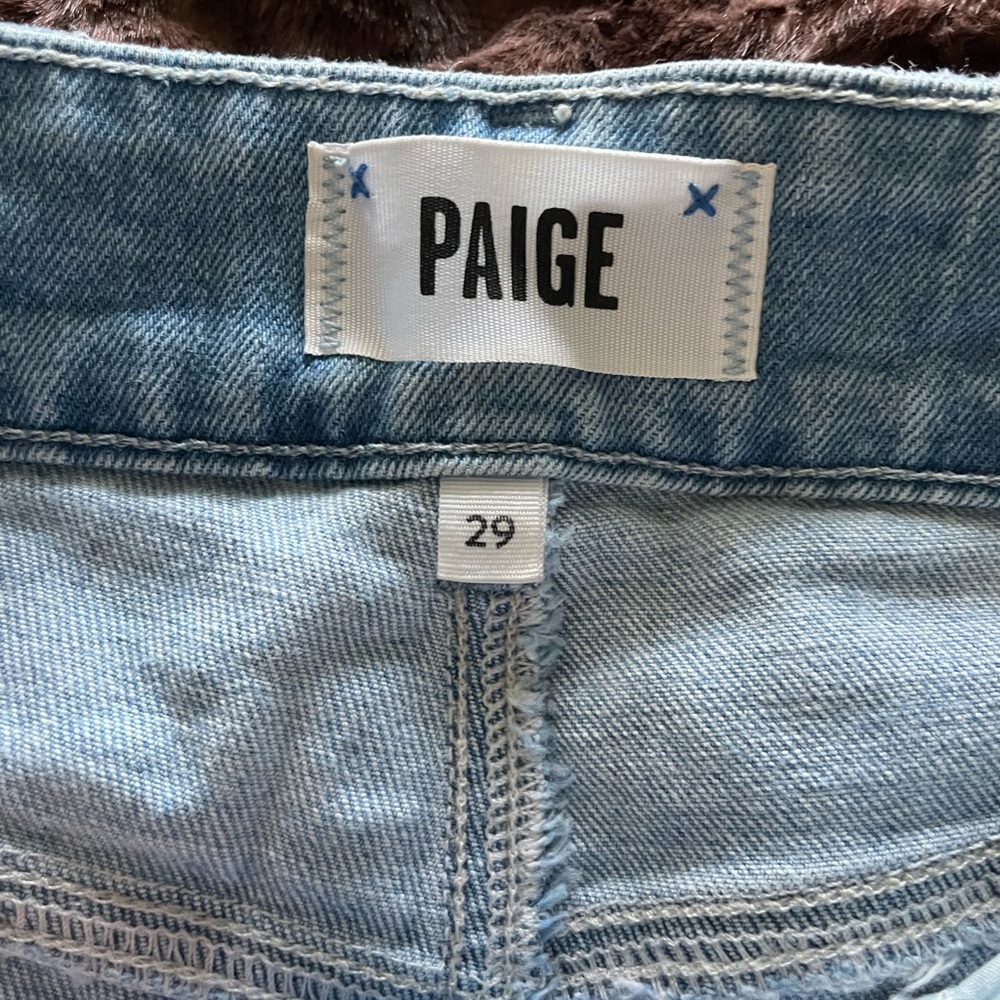PAIGE Sasha Light Blue High-Waist Distressed Straight Jeans - Picture 6 of 10